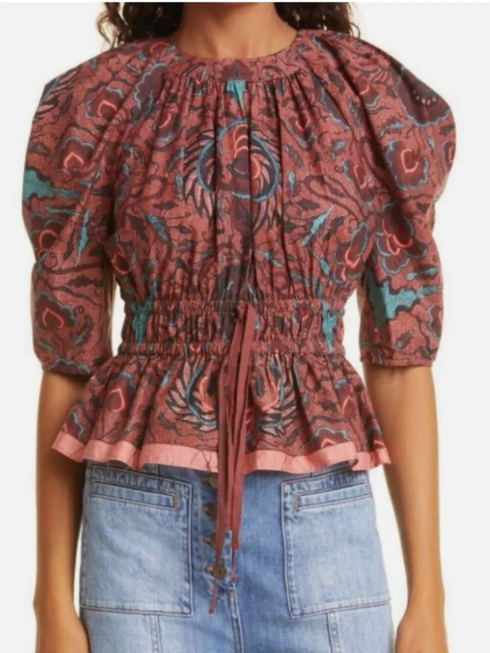 Ulla Johnson Puff Sleeve Peasant Blouse Size 8